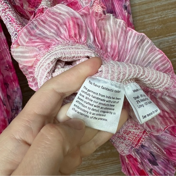 Rococo Sand Metallic Off Shoulder Shift Dress Cocktail Event Preppy Womens M - Picture 8 of 8